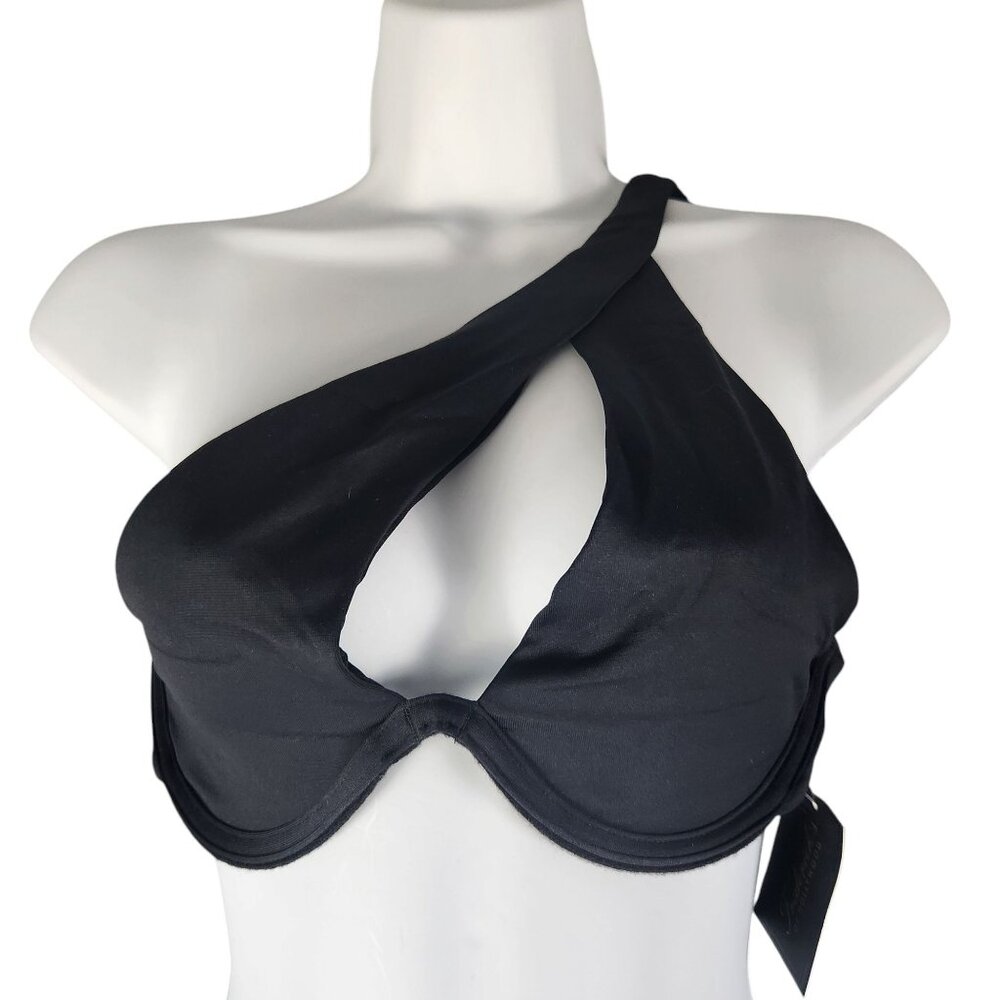 Fredericks Of Hollywood Taormina Bikini Top Medium Black Asymmetric Halter